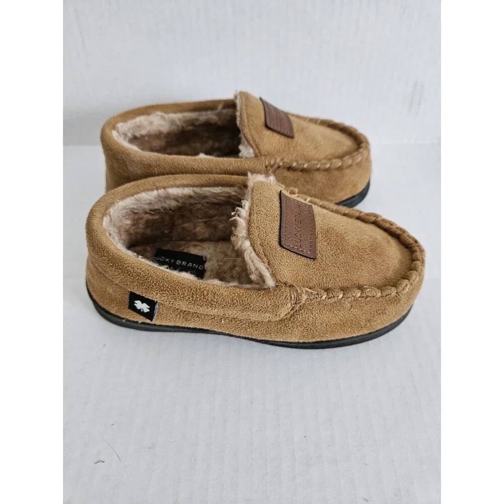 Lucky Brand Faux Suede Slippers Boys 9 - 10
